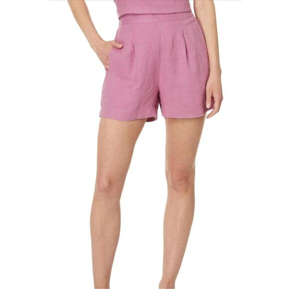 Madewell 100% Linen Flat Front E Back Pull On Shorts Women's - Picture 1 of 13